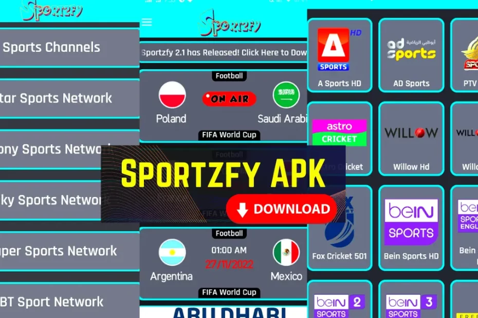 Sportzfy APK for FIFA World cup live watch online free Download Latest Version